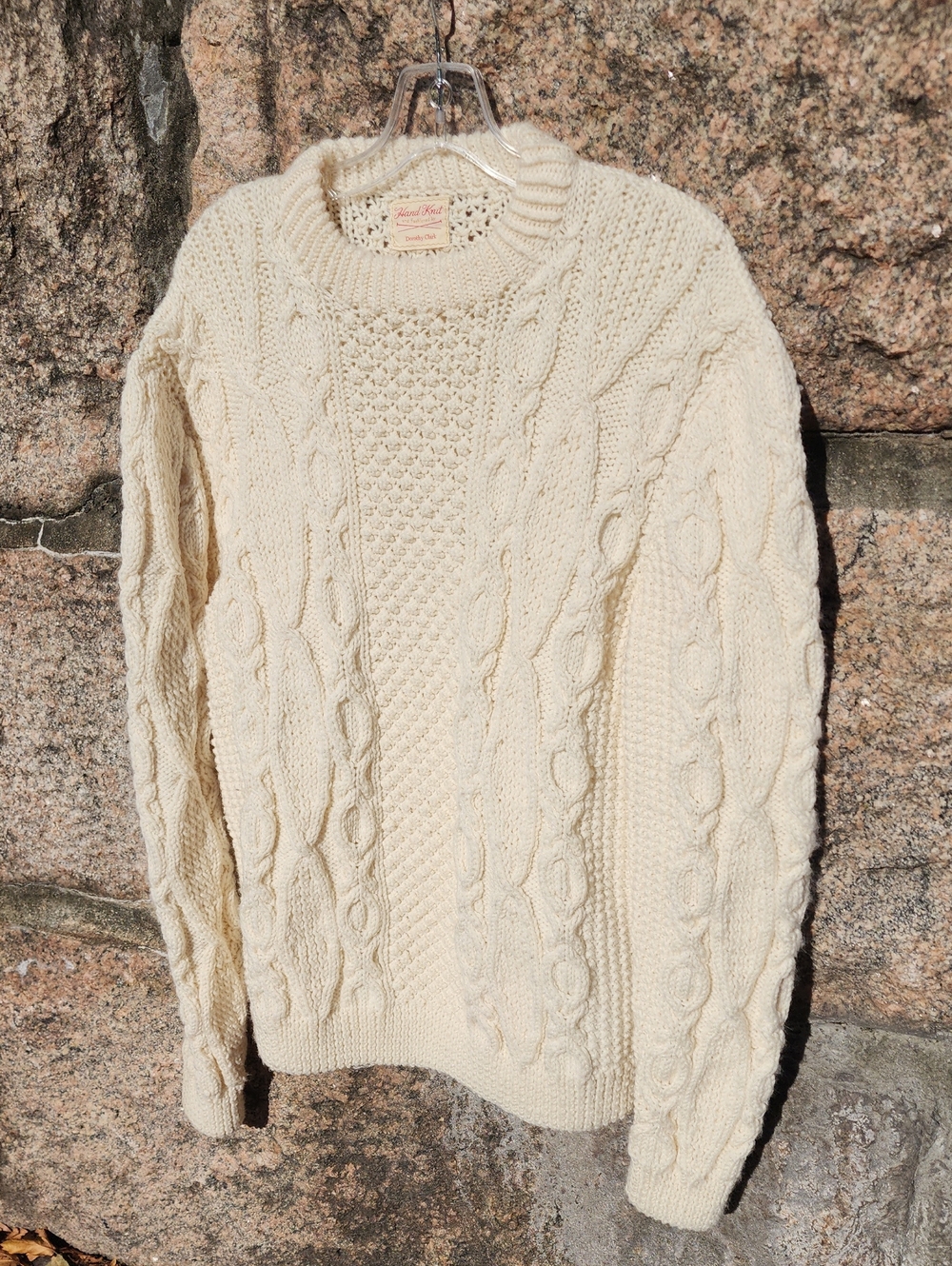 Hand Knit Cable Crewneck Sweater